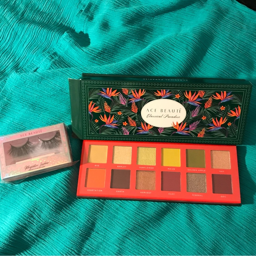 NIB Ace Beaute Classical Paradise eyeshadow palette and a set of magnetic lashes